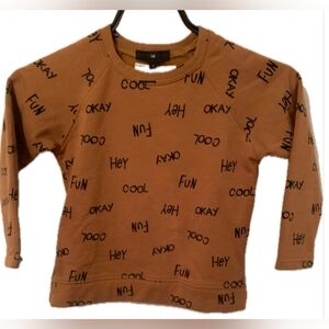 Tag Brown Kids Sweatshirt with Graphic Text